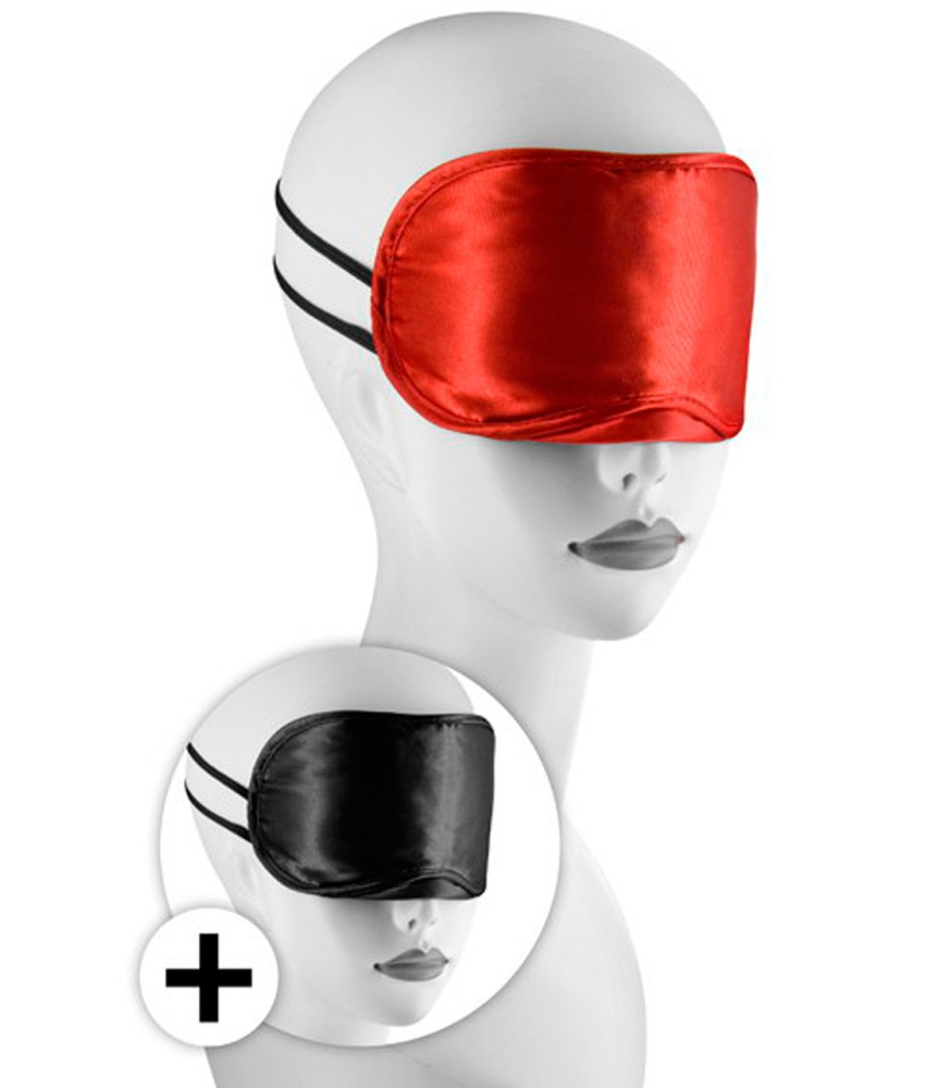 Large masque satin lot de 2 rouge et noir - CC570038